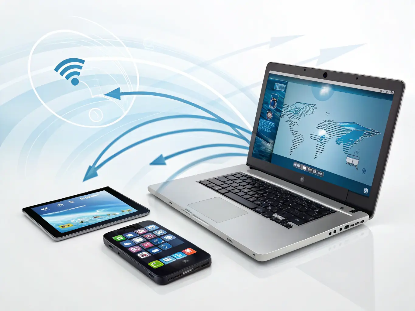 A visual representation of data syncing in real-time between mobile devices and the cloud, highlighting the speed and reliability of VisiTrack's synchronization capabilities.